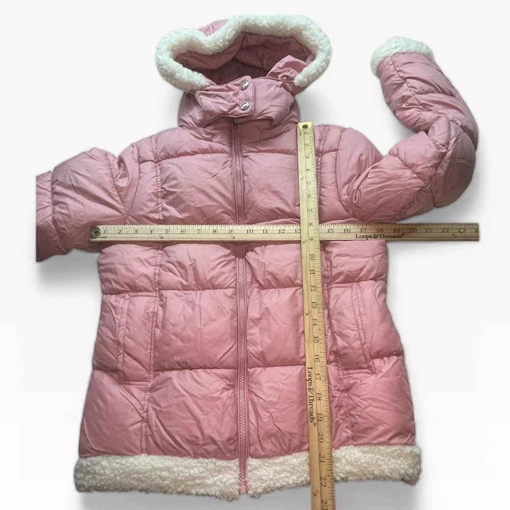 Sam Edelman Jacket Pink Sherpa Star Puffer Youth L 14/16 NWT